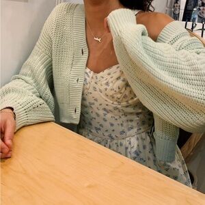 H&M Green Cardigan Sweater